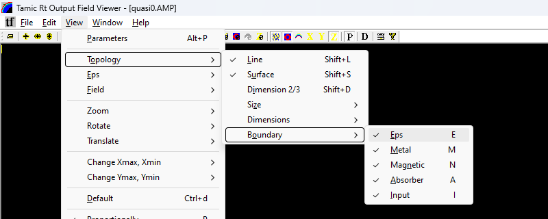 Подменю Topology → Boundary