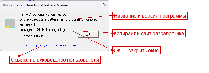Окно «О программе TMC_DN»
