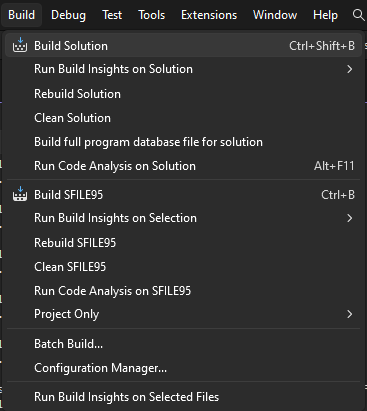 Меню Build → Build Solution